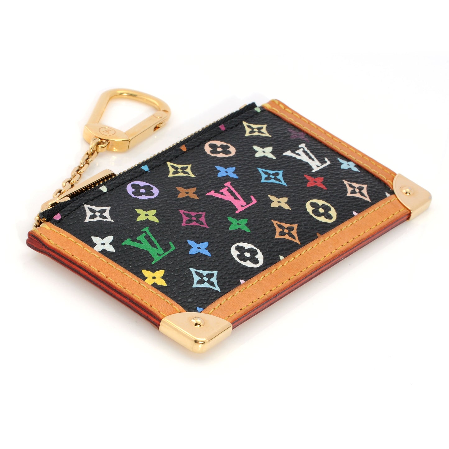 Monogram Multicolor Key Pouch Black