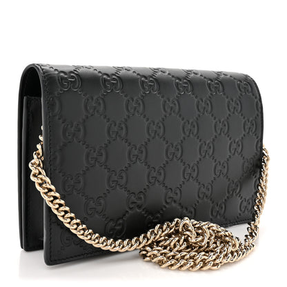 Gucci Guccissima Signature Bowy Chain Wallet Black 3 of 10