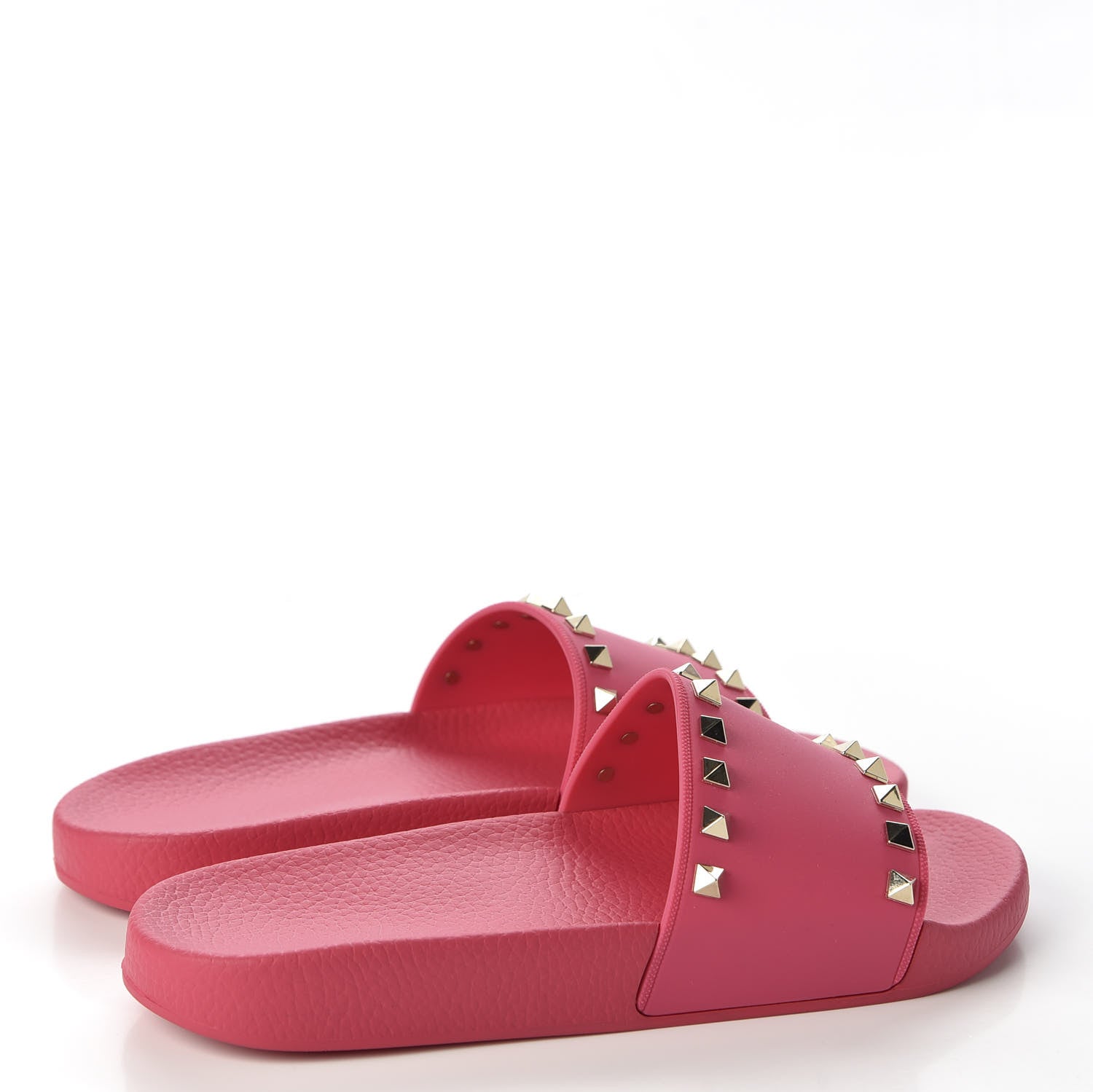 Valentino Garavani Rubber Rockstud Slide Sandals 40 Shadow Pink 4 of 9