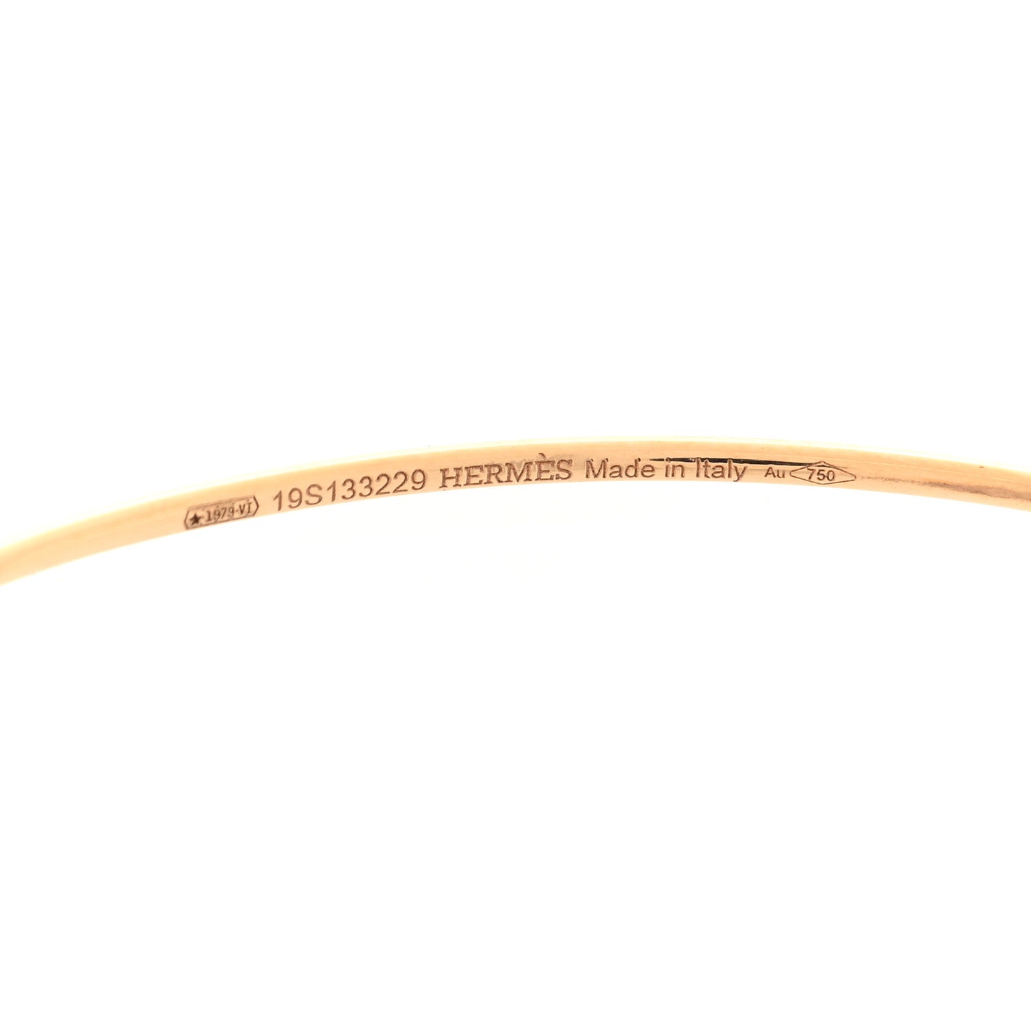 Hermes 18K Rose Gold Filet D'Or Hoop Earrings 4 of 5