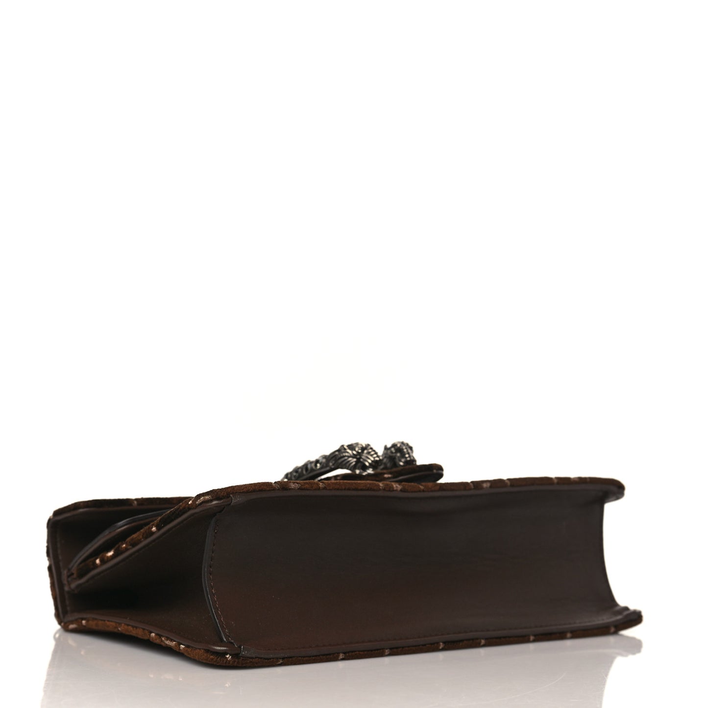 Velvet Moon Calfskin Crystal GG Monogram Small Dionysus Shoulder Bag Brown Vintage Cocoa Black Diamond