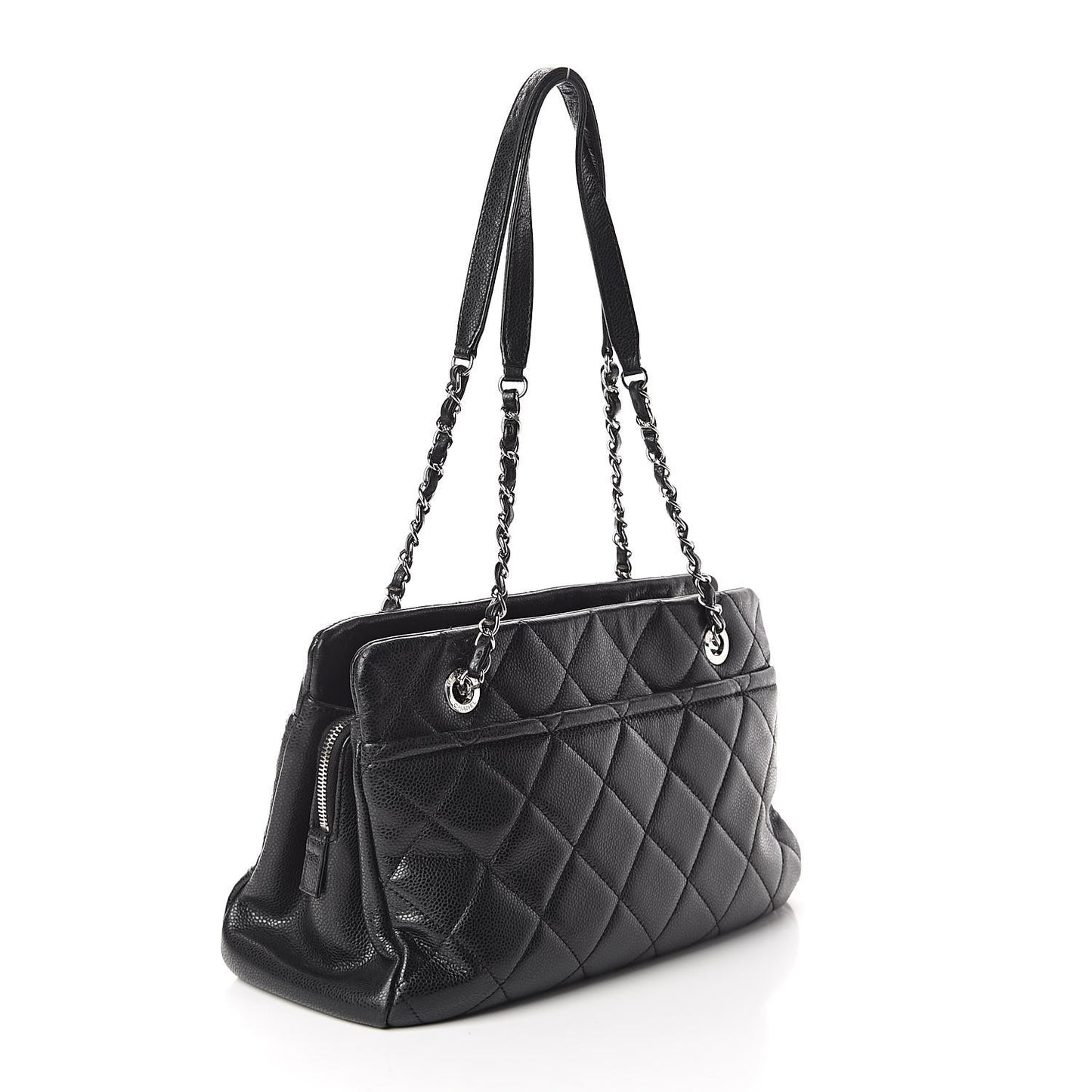 Caviar Quilted Timeless CC Soft Tote Black