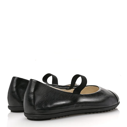 Chanel Lambskin Cap Toe CC Mary Jane Flats 40 Black 5 of 10