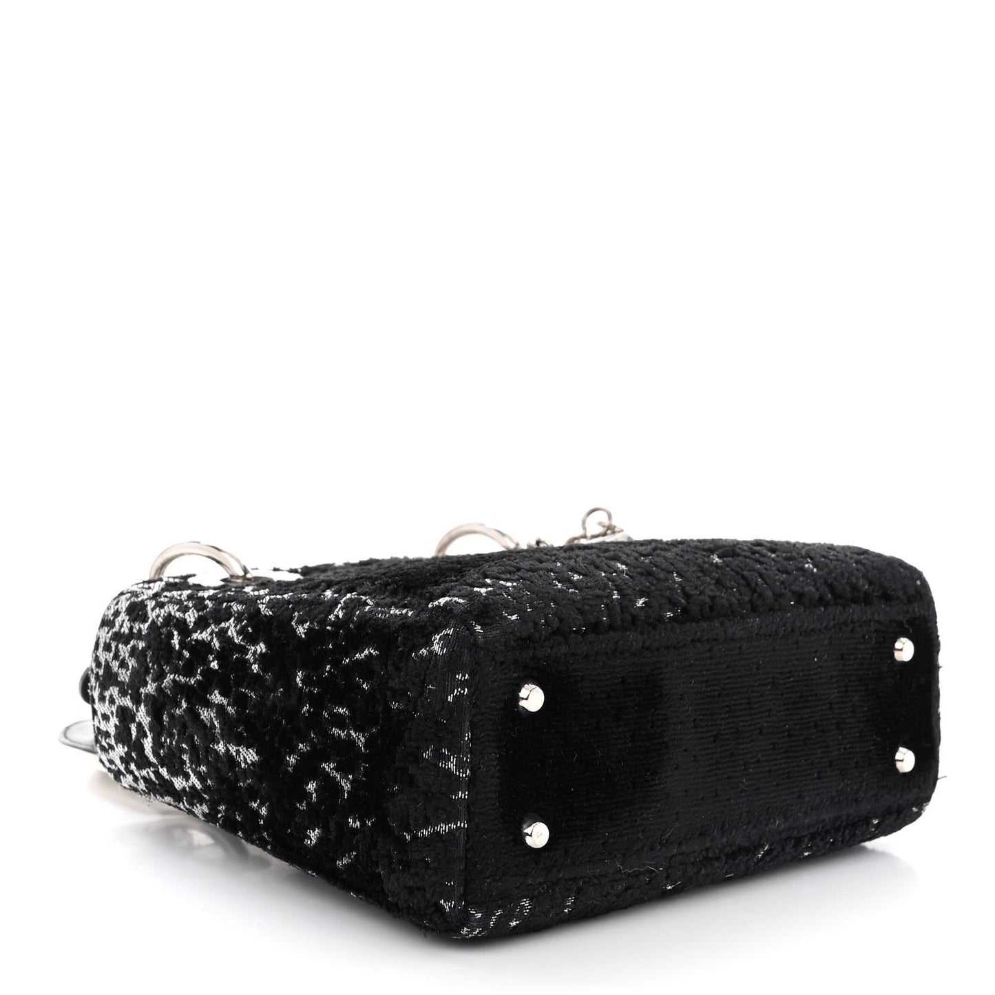 Velvet Leopard Print Mini Lady Dior Black