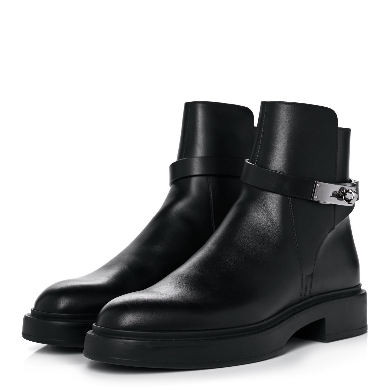 Hermes Calfskin Veo Ankle Boots 37 Black 3 of 8