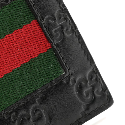 Gucci Guccissima Signature Web New Web Bi-Fold Coin Wallet Black 8 of 11