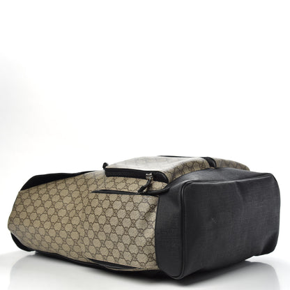 Gucci GG Supreme Monogram Single Buckle Backpack Beige Black 3 of 14