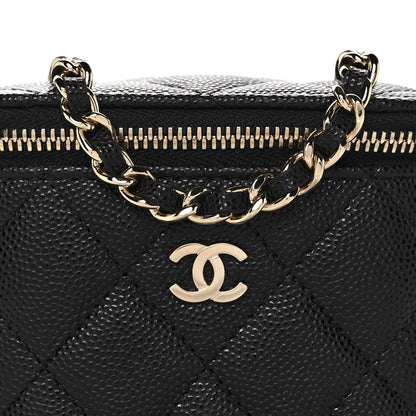 Chanel Caviar Quilted Mini Vanity Case With Chain Black 8 of 11