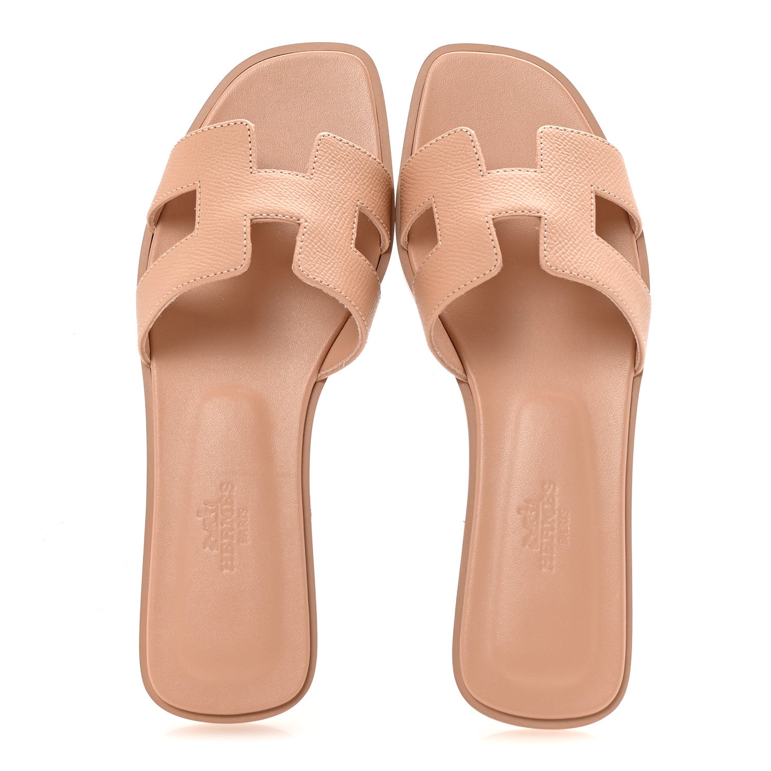 Hermes Epsom Oran Sandals 36.5 Beige Perlino 2 of 10