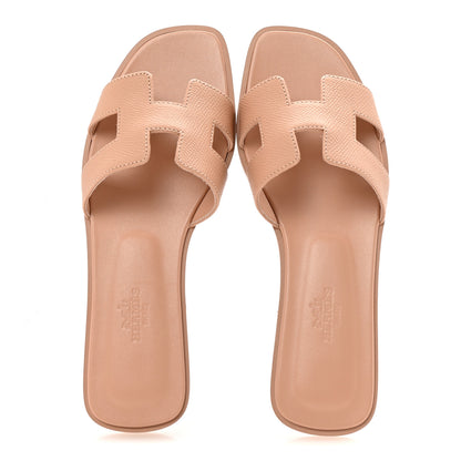 Hermes Epsom Oran Sandals 36.5 Beige Perlino 2 of 10