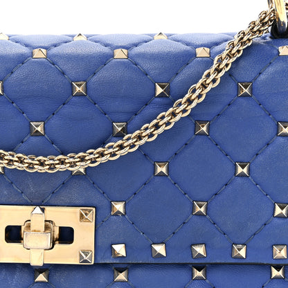 Valentino Garavani Nappa Medium Rockstud Spike Shoulder Bag Acid Blue 7 of 15