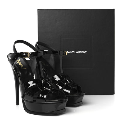 Saint Laurent Patent Tribute 105 Platform Sandals 39 Black 10 of 10