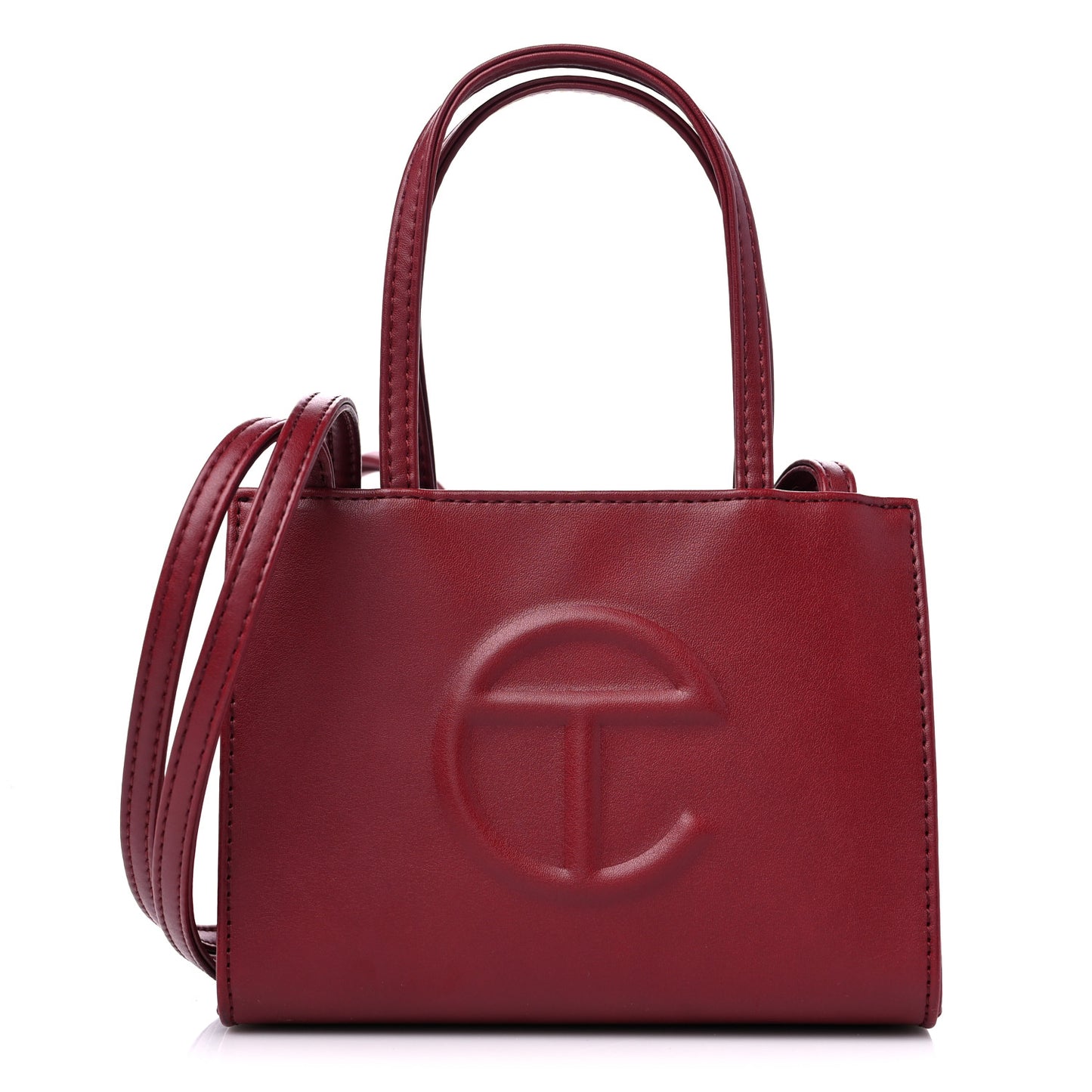 Vegan Leather Small Shopping Bag Oxblood