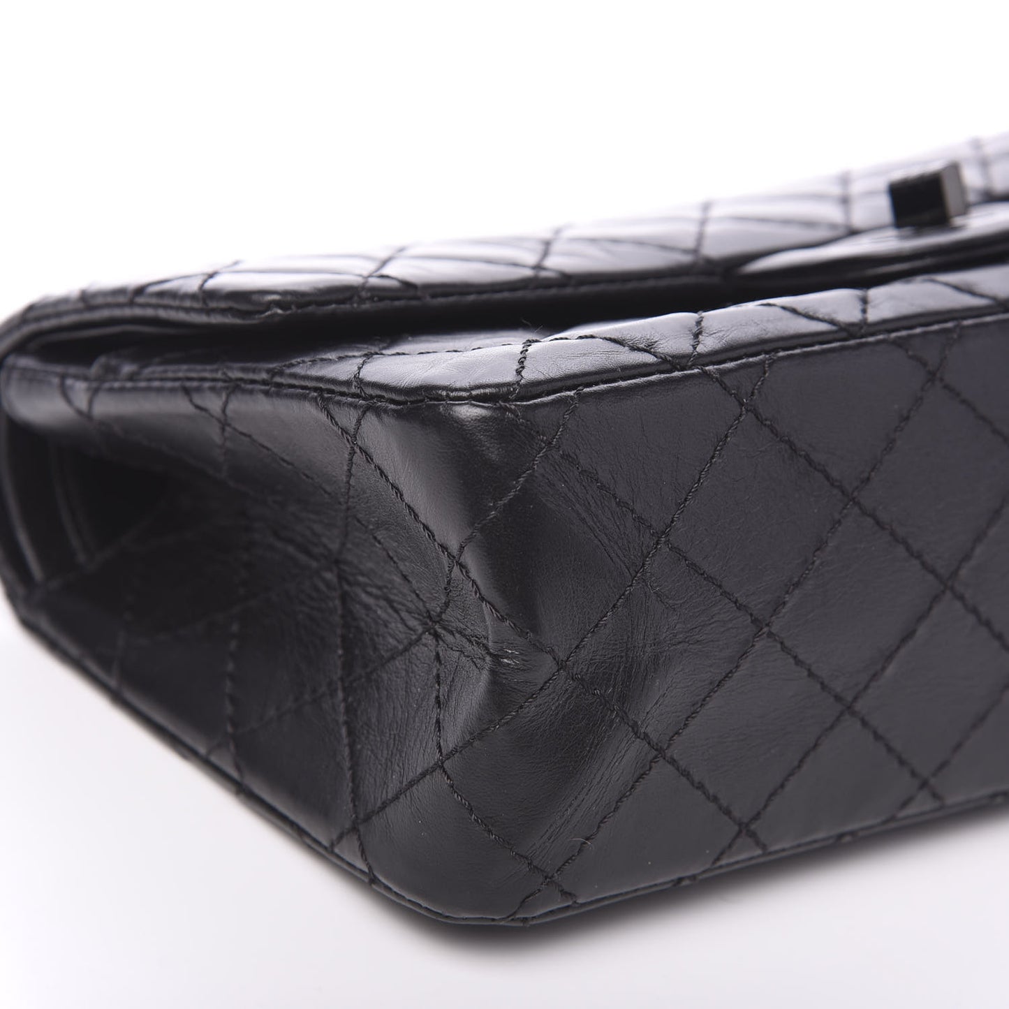 Aged Calfskin Quilted 2.55 Reissue 225 Flap So Black