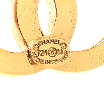 Chanel Metal Textured CC Earrings Gold 4 of 4
