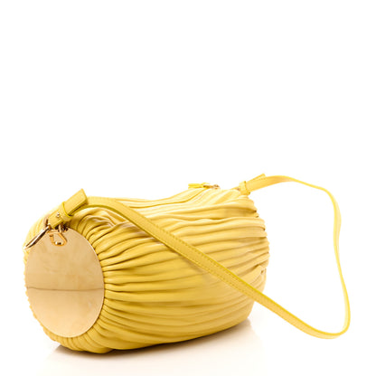 Loewe Lambskin Pleated Bracelet Pouch Yellow 3 of 9