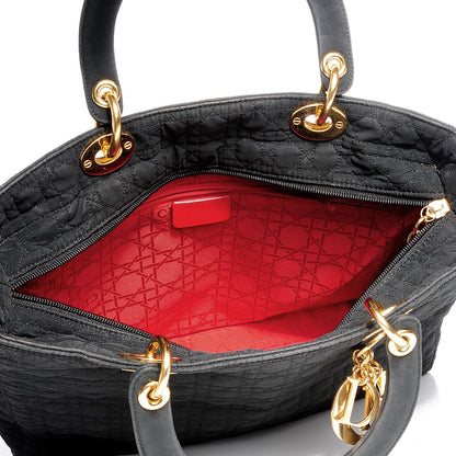 Christian Dior Nylon Cannage Large Lady Dior Black 7 of 8