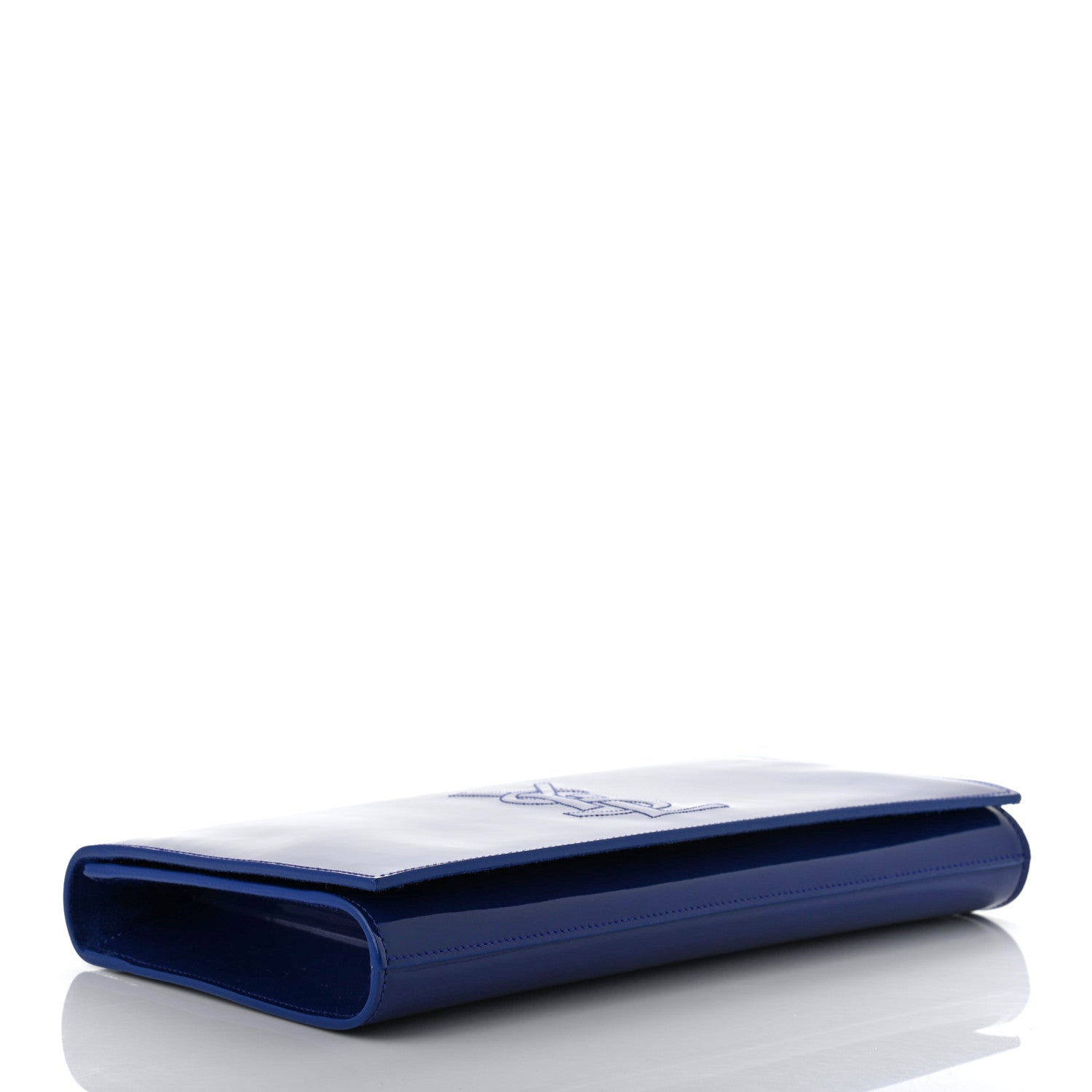 Saint Laurent Patent Calfskin Monogram Large Belle De Jour Clutch Royal Blue 4 of 8