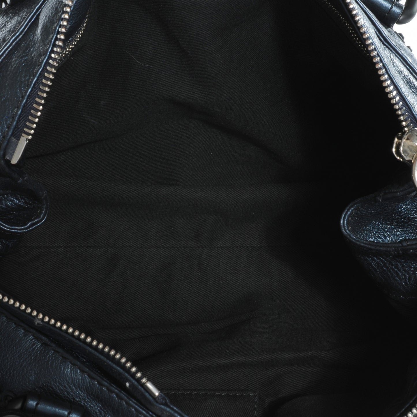 Leather Paddington Metallic Blue