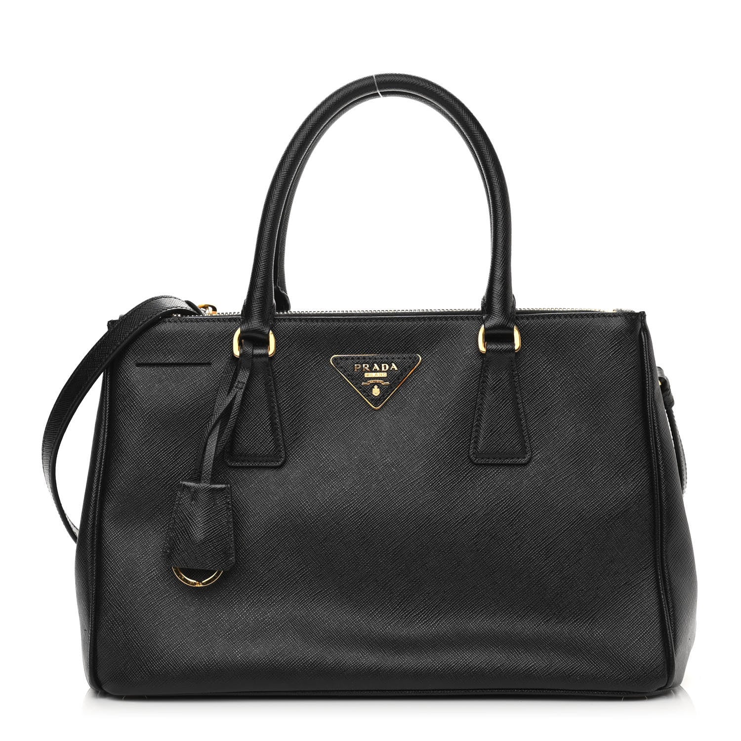 Prada Saffiano Small Galleria Double Zip Tote Black 1 of 10