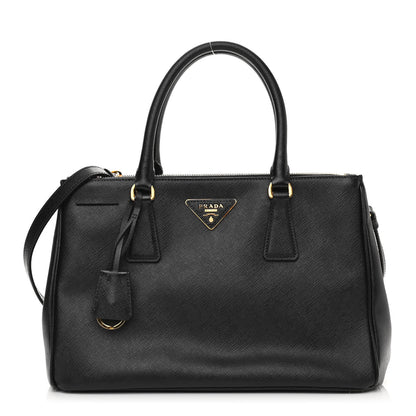 Prada Saffiano Small Galleria Double Zip Tote Black 1 of 10