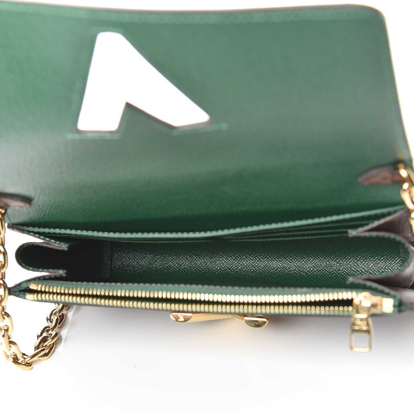 Monogram Palm Twist Chain Wallet Vert White