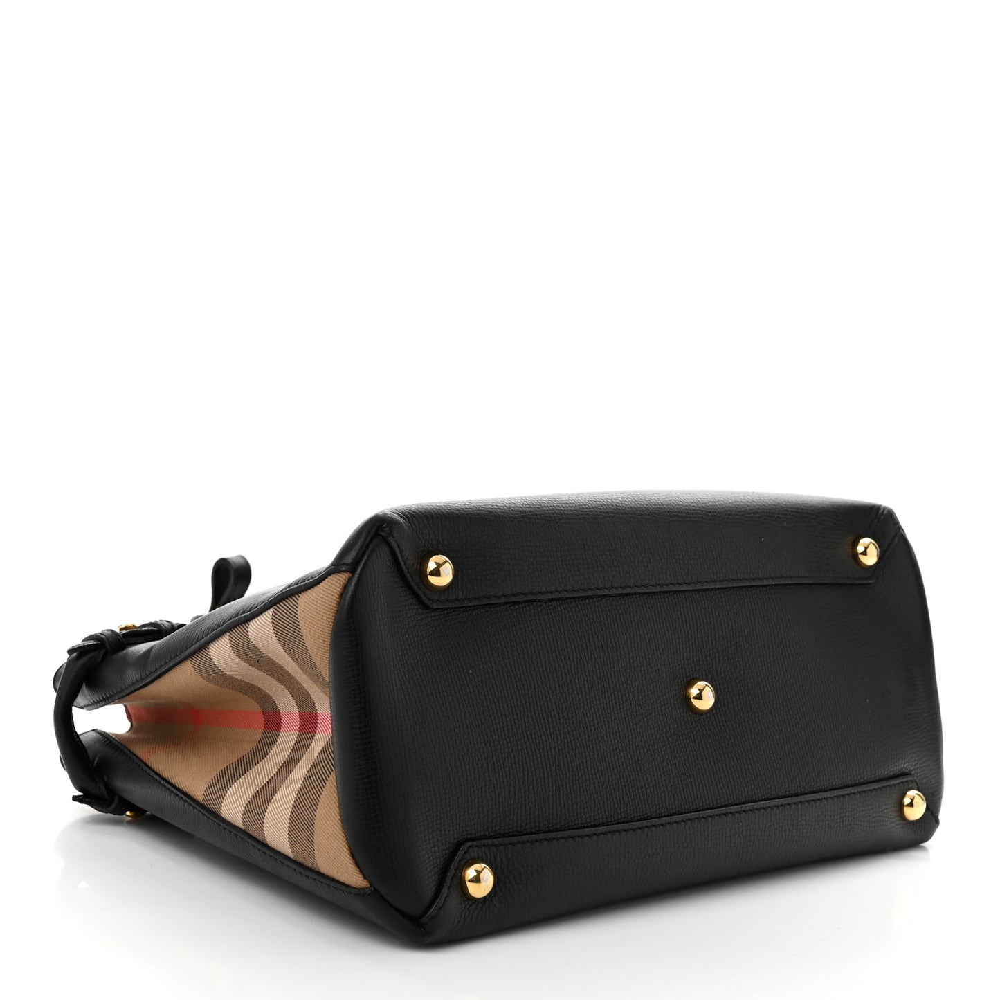 Derby Calfskin House Check Medium Banner Tote Black