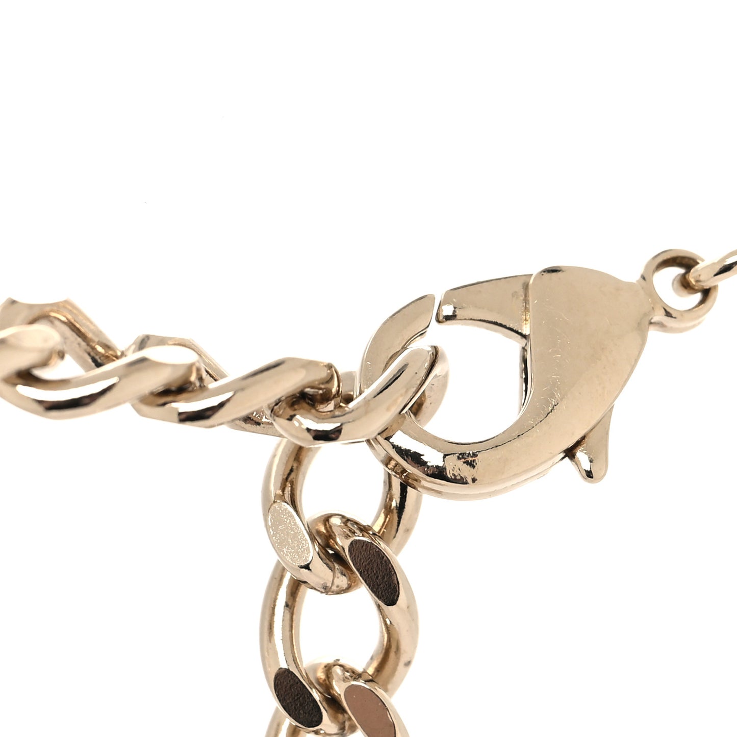 Pearl Crystal Resin Baguette CC Short Necklace Gold