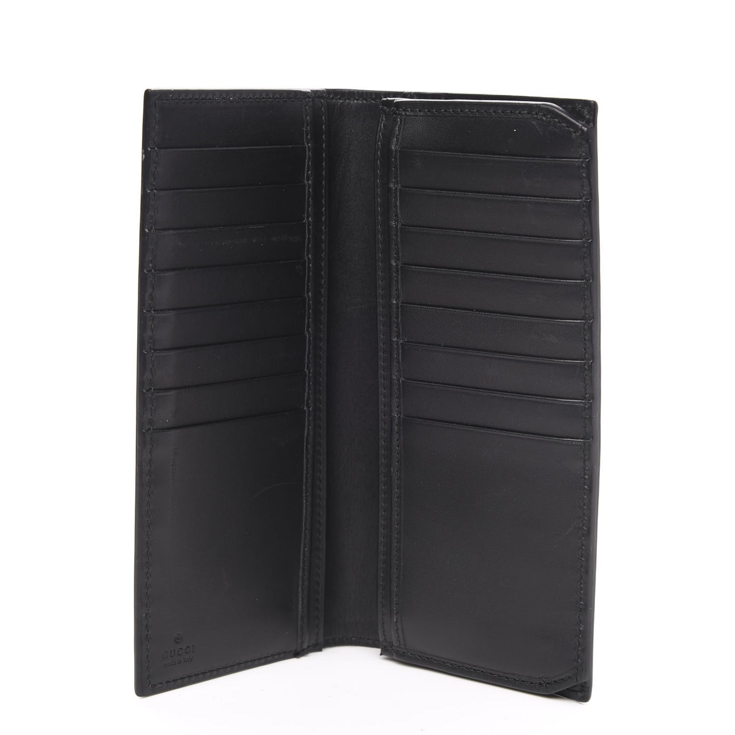 Calfskin GucciGhost Bi-Fold Long Wallet Black New Acquamarine