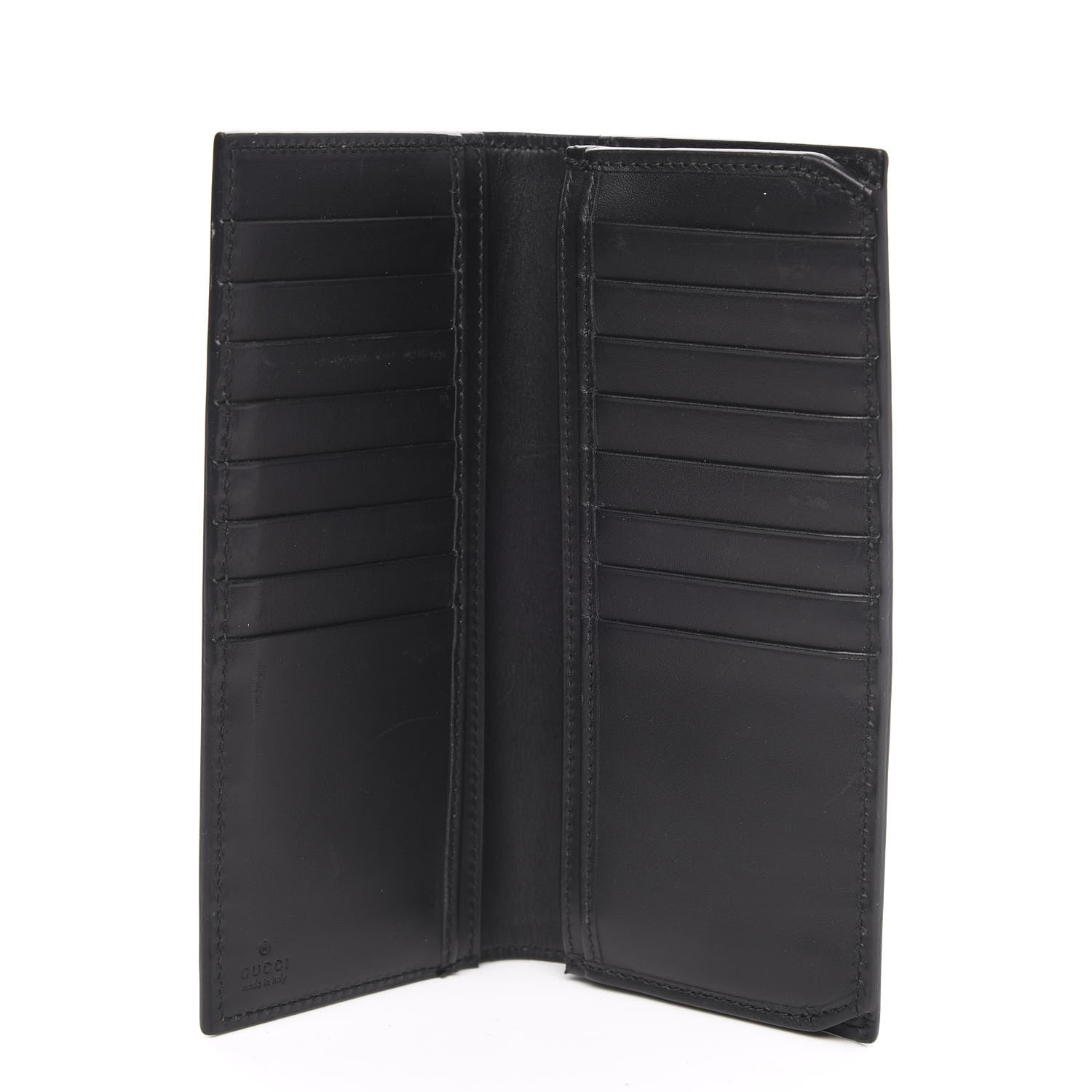 Gucci Calfskin GucciGhost Bi-Fold Long Wallet Black New Acquamarine 5 of 10
