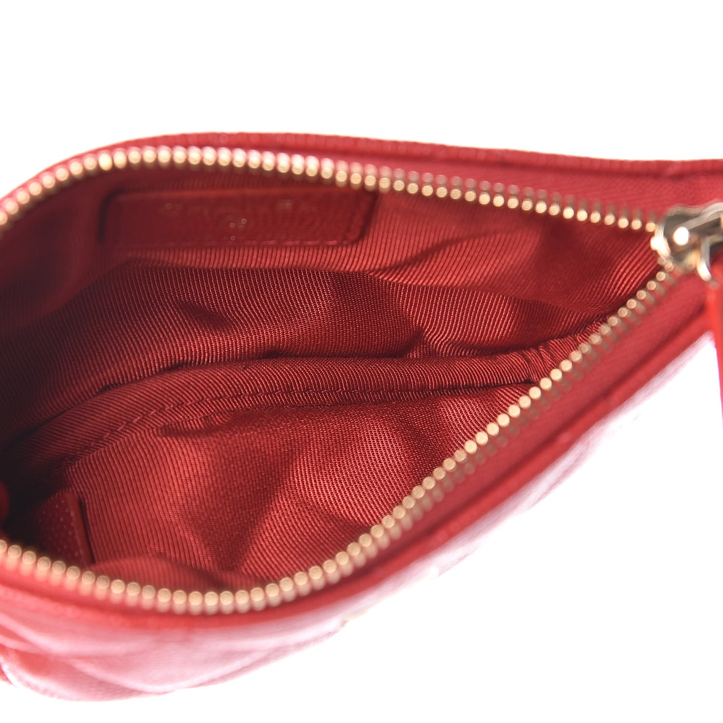 Caviar Quilted Small Cosmetic Case Red