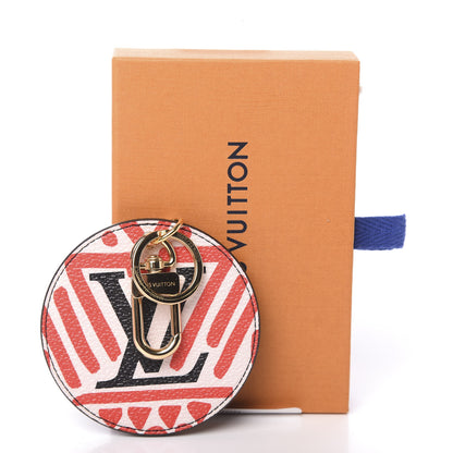 Louis Vuitton Monogram Giant Crafty Illustre Bag Charm Key Ring Creme Rouge Black 3 of 3