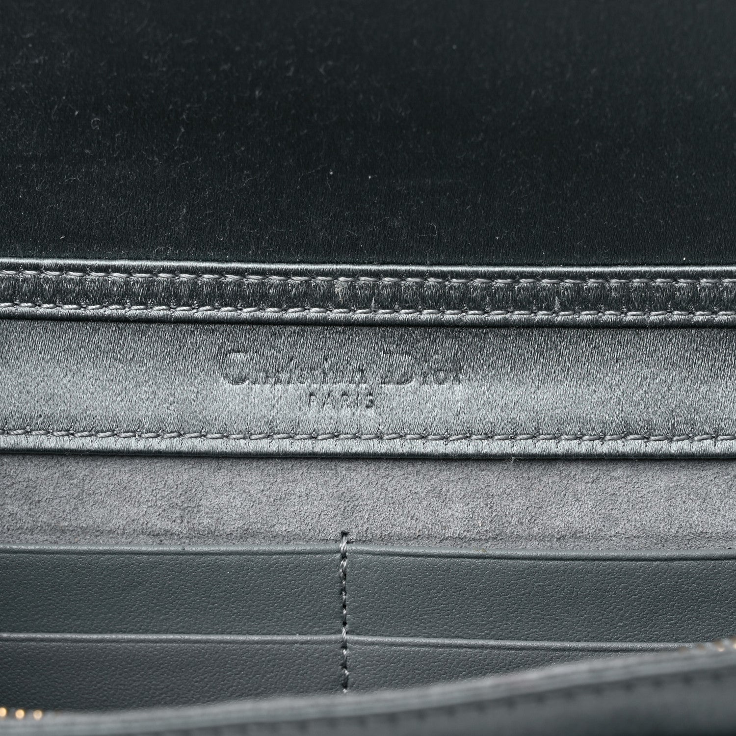 Christian Dior Satin Diorama Wallet on Chain Pouch Blue Gray 6 of 9