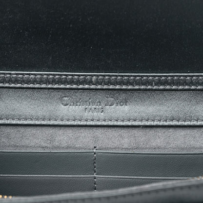 Christian Dior Satin Diorama Wallet on Chain Pouch Blue Gray 6 of 9
