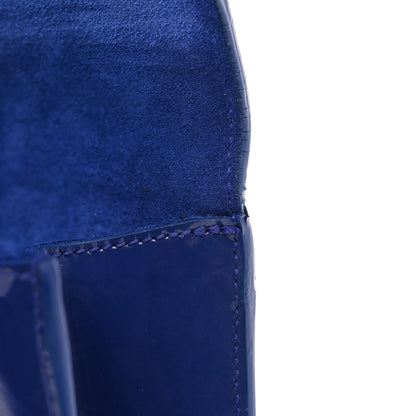 Saint Laurent Patent Calfskin Monogram Large Belle De Jour Clutch Royal Blue 8 of 8