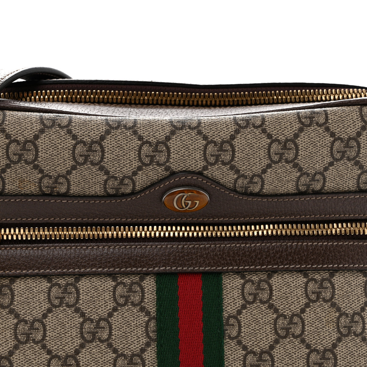 GG Supreme Monogram Web Small Ophidia Shoulder Bag Brown
