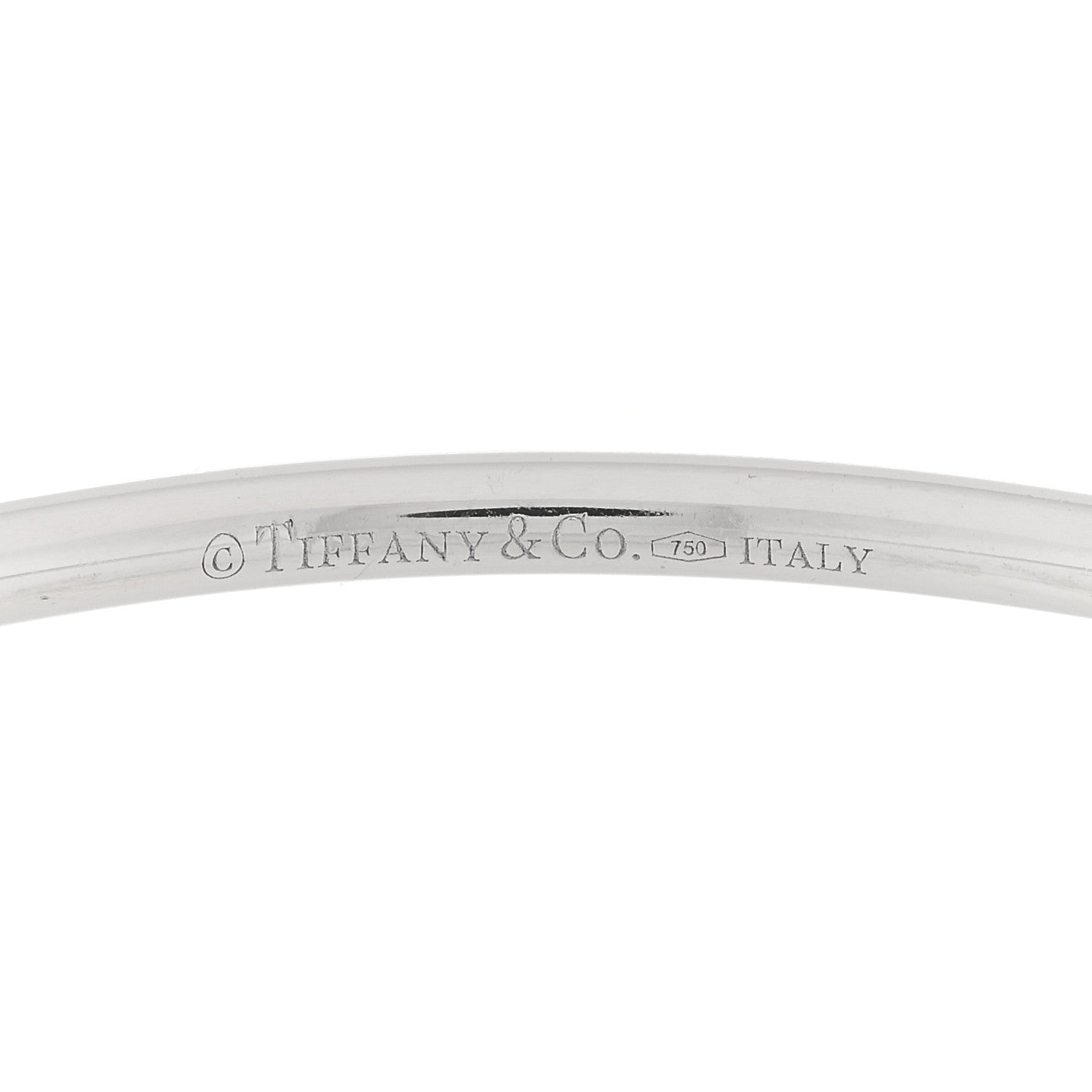 Tiffany 18K White Gold Diamond 3mm Bangle Bracelet 3 of 3