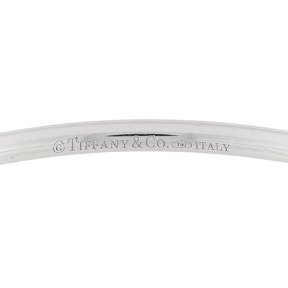 Tiffany 18K White Gold Diamond 3mm Bangle Bracelet 3 of 3