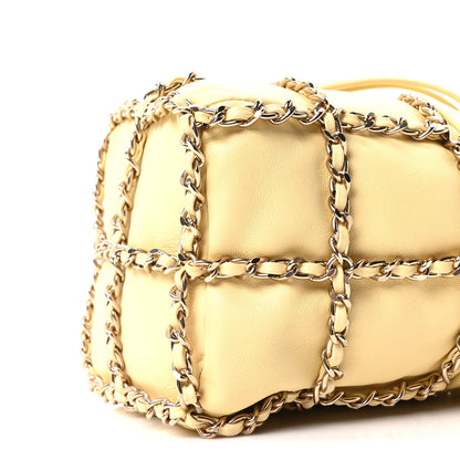 Chanel Lambskin Bucket Chain Drawstring Bag Yellow 10 of 10
