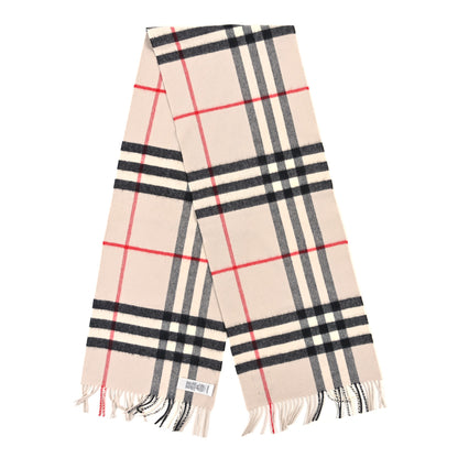 Burberry Cashmere Giant Icon Check Fringe Scarf Stone Check 2 of 4