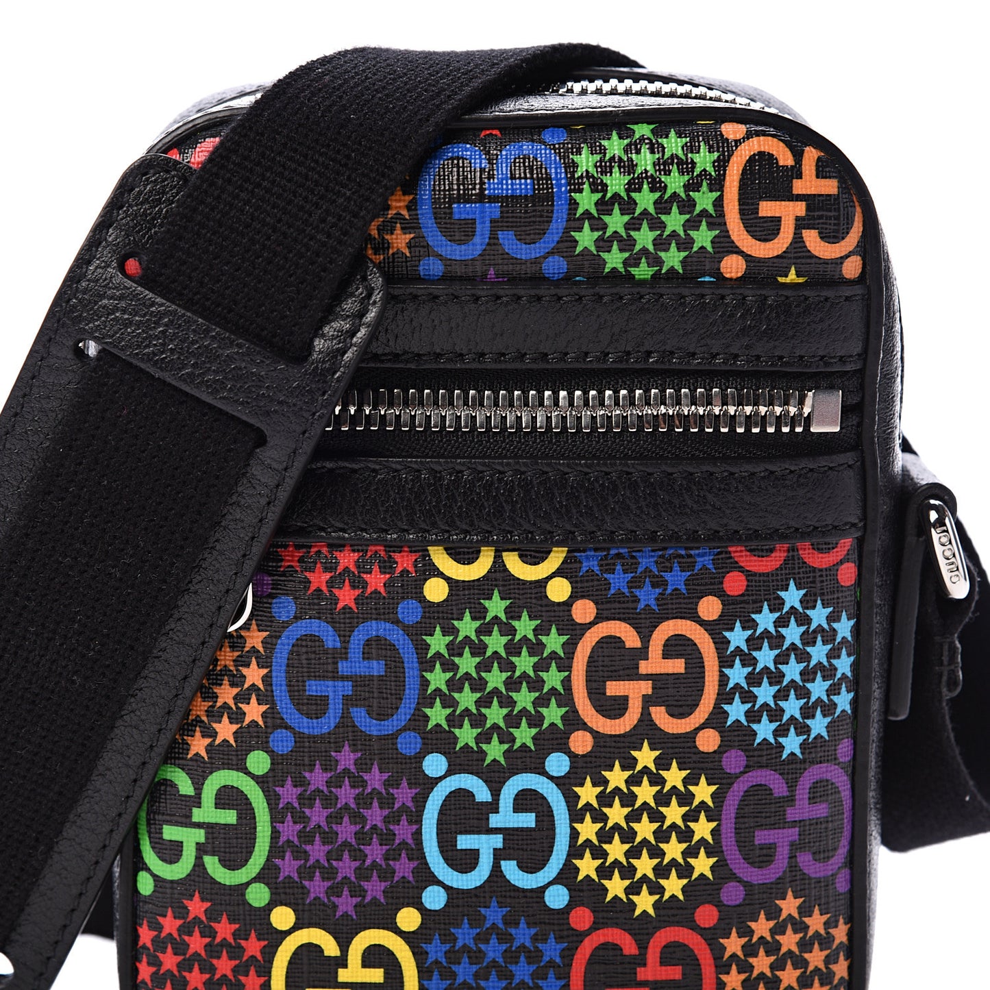 GG Supreme Monogram Psychedelic Messenger Bag Black