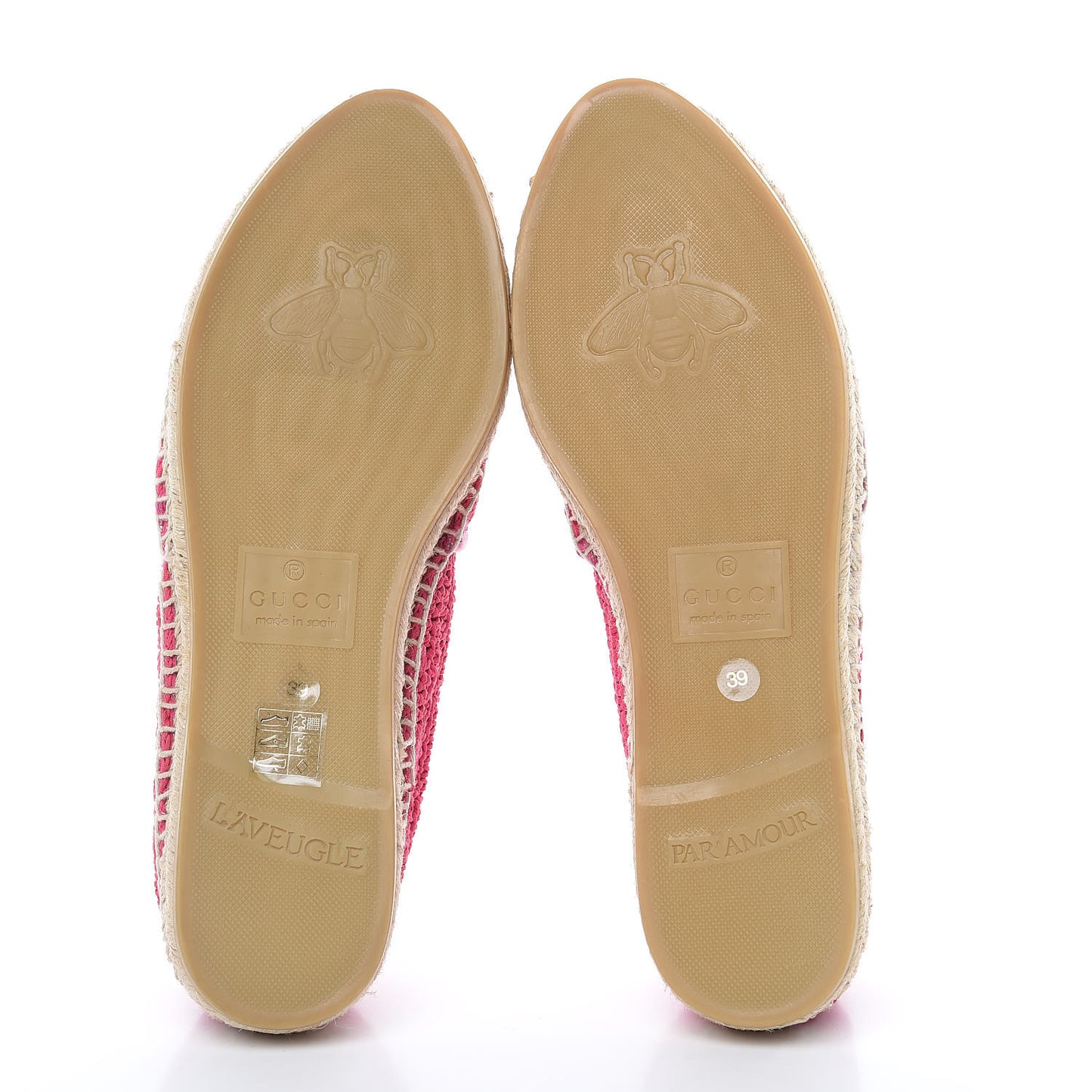 Cotton Crochet Pearly GG Marmont Espadrilles 39 Cyclamen Rose