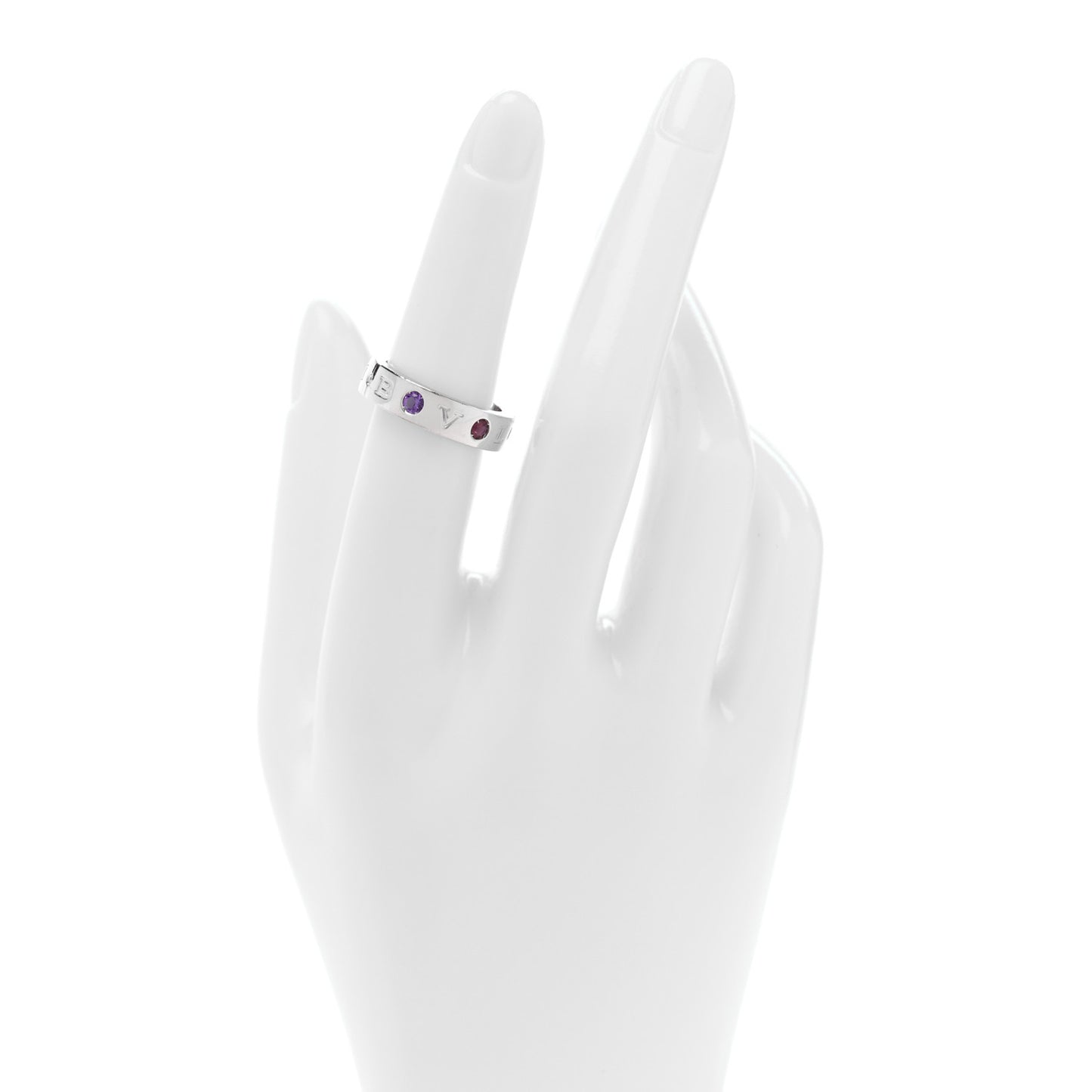 18K White Gold Diamond Pink Tourmaline Amethyst Roman Sorbets Ring 52 6