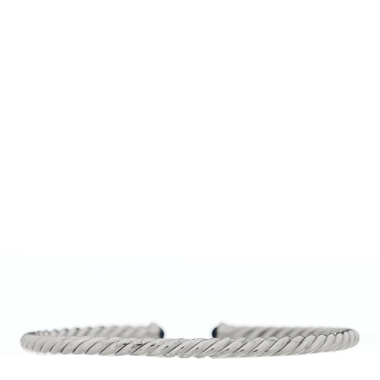 David Yurman 18K White Gold Blue Sapphire 4mm Cablespira Bracelet 2 of 6