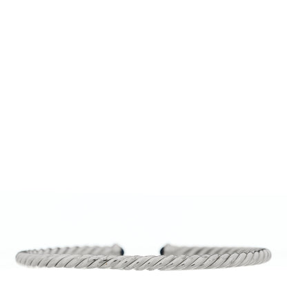 David Yurman 18K White Gold Blue Sapphire 4mm Cablespira Bracelet 2 of 6