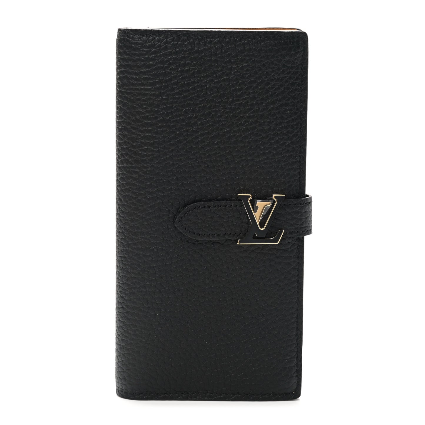 Taurillon LV Vertical Capucines Wallet Black Arizona