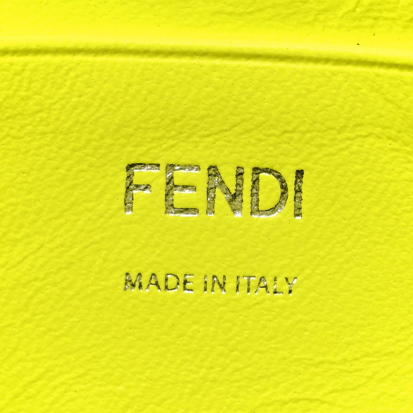 Nappa FF 1974 Embossed Mini Baguette Neon Yellow