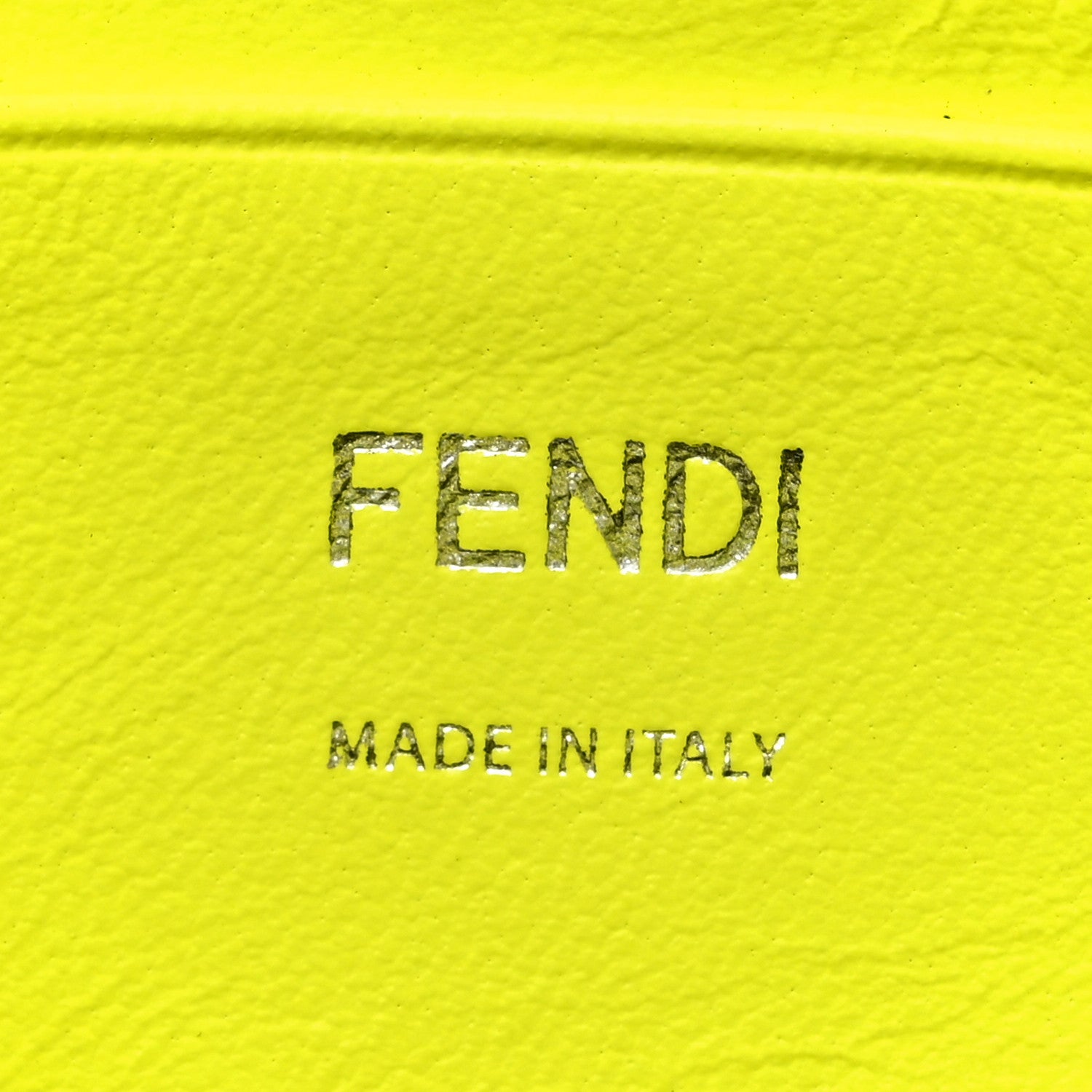 Fendi Nappa FF 1974 Embossed Mini Baguette Neon Yellow 6 of 10