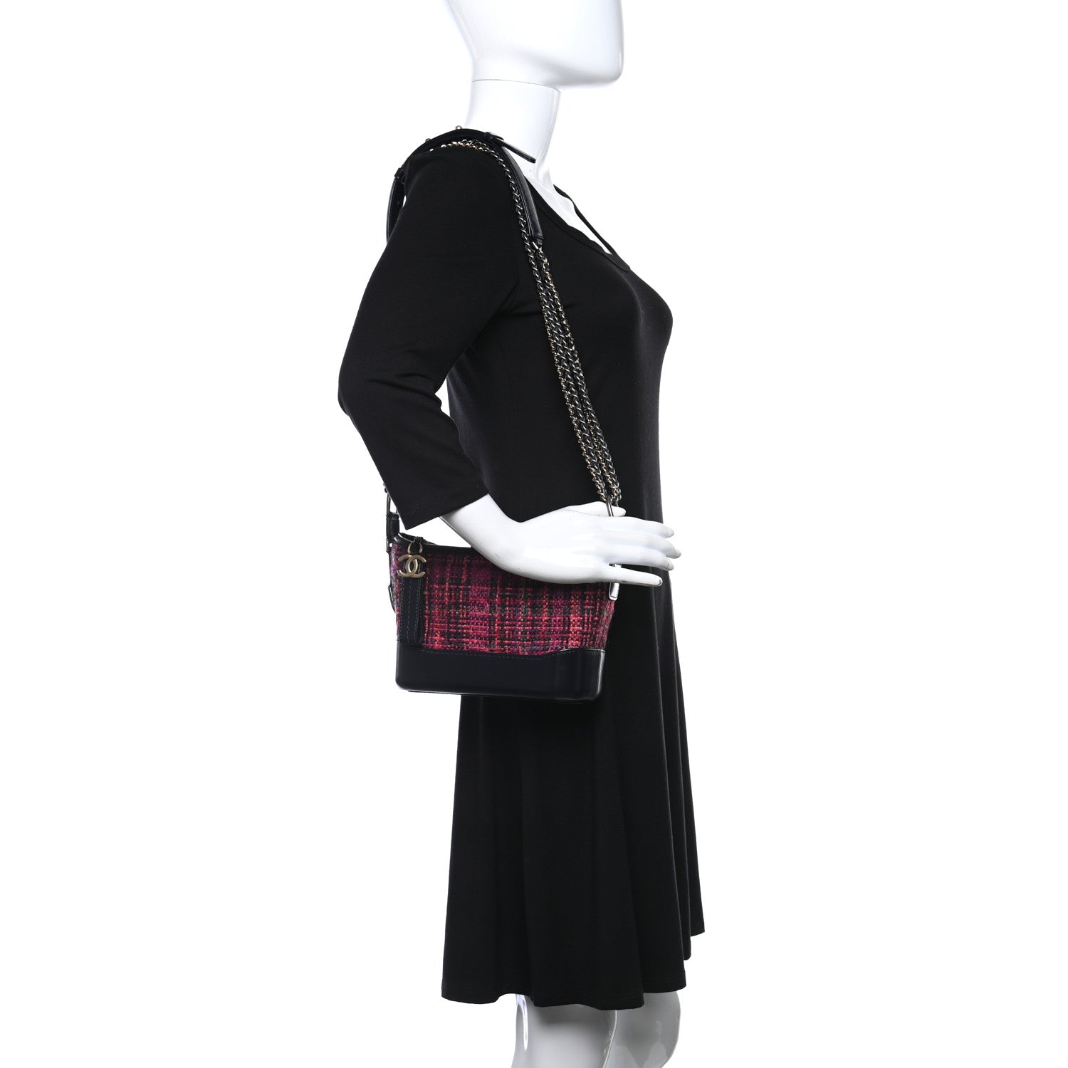 Chanel Tweed Calfskin Small Gabrielle Hobo Dark Navy 2 of 8