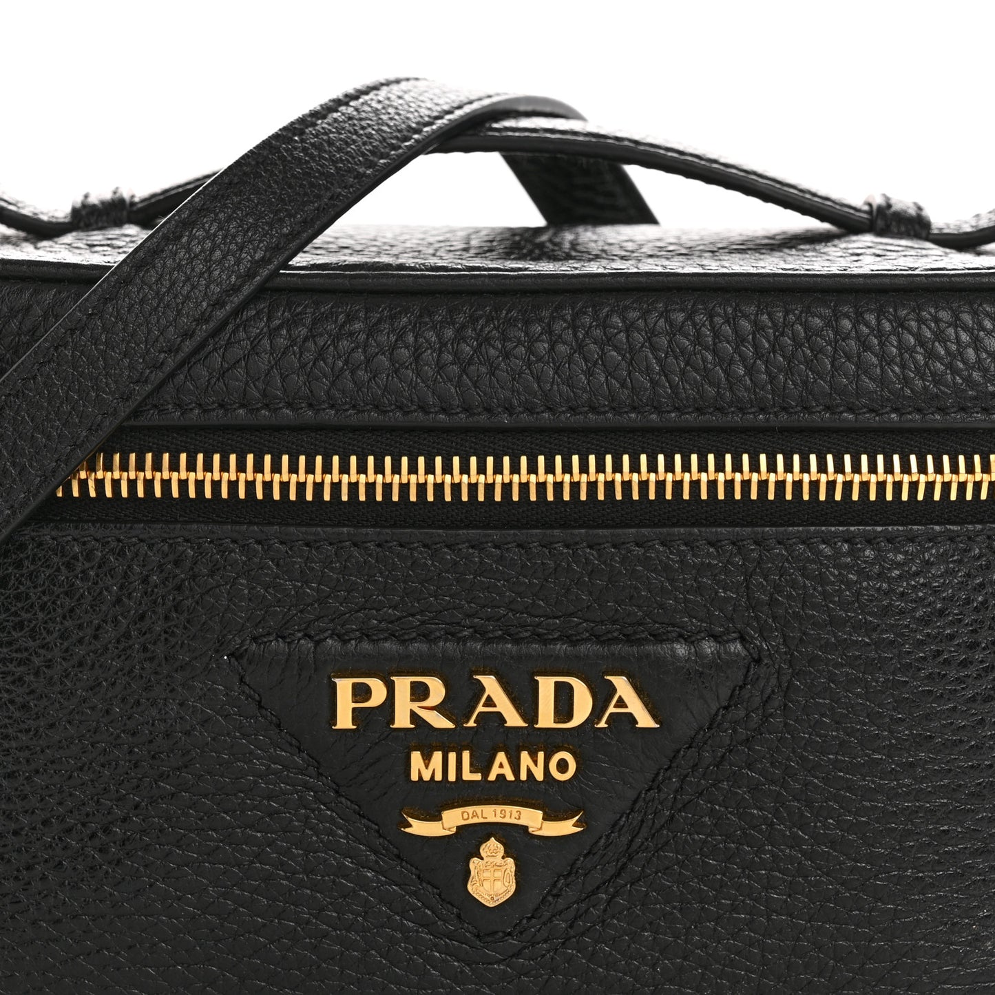 Vitello Daino Mini Vanity Top Handle Bag Black